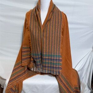 A Odiva NWT Elegant Multicolor Striped Wrap scarf 50”x50”